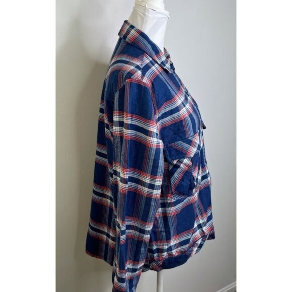 Zara Woman XL Long Sleeve Snap Button Plaid Shacket - Picture 5 of 6